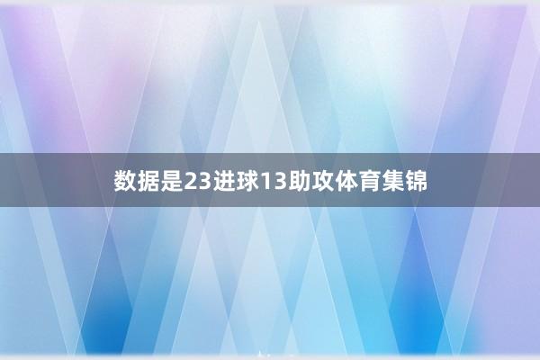 数据是23进球13助攻体育集锦