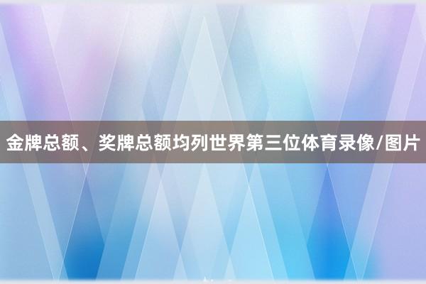 金牌总额、奖牌总额均列世界第三位体育录像/图片