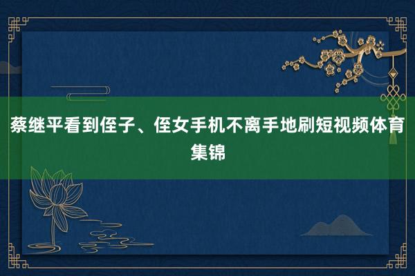 蔡继平看到侄子、侄女手机不离手地刷短视频体育集锦