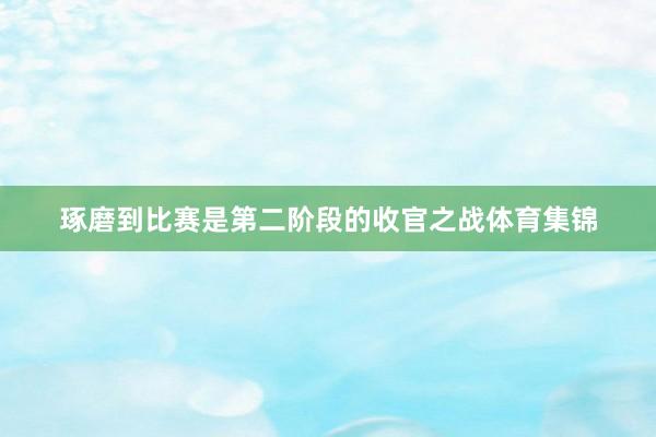 琢磨到比赛是第二阶段的收官之战体育集锦