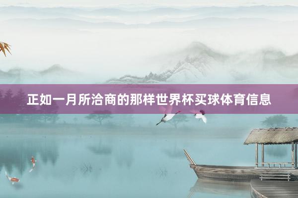 正如一月所洽商的那样世界杯买球体育信息