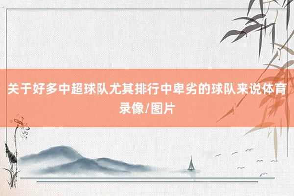 关于好多中超球队尤其排行中卑劣的球队来说体育录像/图片