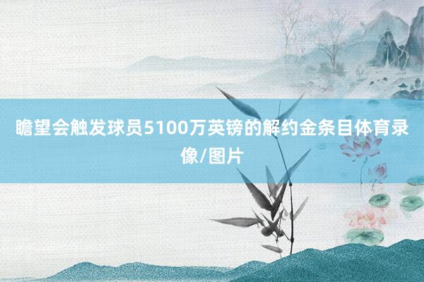 瞻望会触发球员5100万英镑的解约金条目体育录像/图片