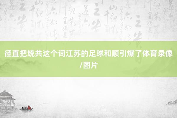 径直把统共这个词江苏的足球和顺引爆了体育录像/图片