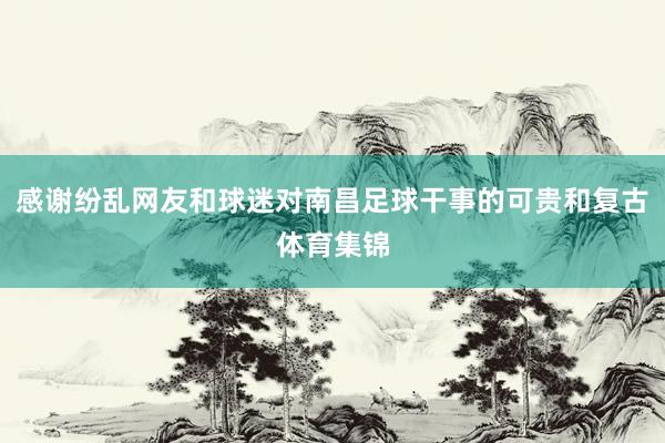 感谢纷乱网友和球迷对南昌足球干事的可贵和复古体育集锦