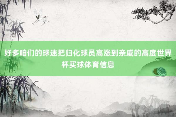 好多咱们的球迷把归化球员高涨到亲戚的高度世界杯买球体育信息