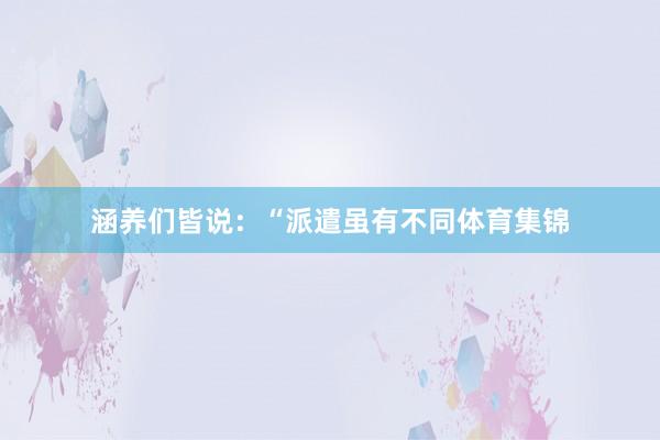 涵养们皆说：“派遣虽有不同体育集锦