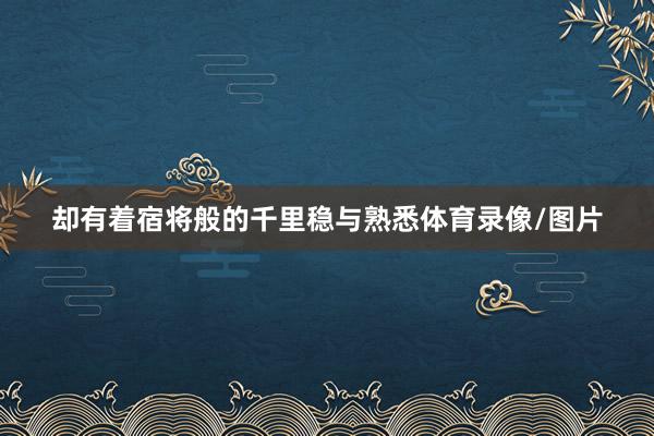 却有着宿将般的千里稳与熟悉体育录像/图片